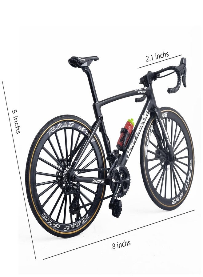 Kuasting 1:8 Scale Alloy Bicycle Model Road Bike Miniature Desktop Decoration Crafts for Cycling Lovers Bike Racers Athletes Children (Black) - Image 3